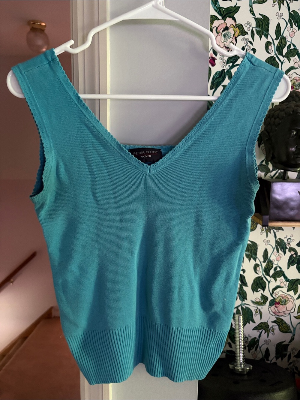 Teal V-Neck Knit Tank Top